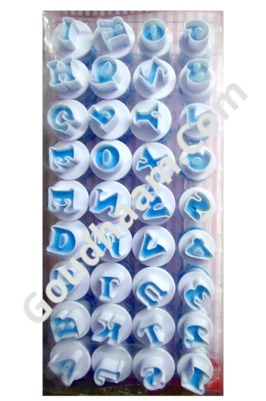 Gomay Uppercase Alphabet + Numeric Letters Plunger Fondant 